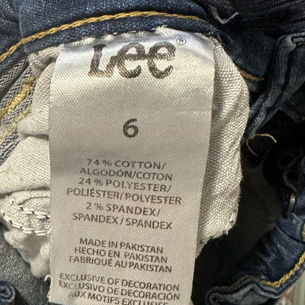 Lee Dark Wash Slim Fit Tapered Leg Denim Jeans Boys Size 6 - adjustable waist - Picture 8 of 8